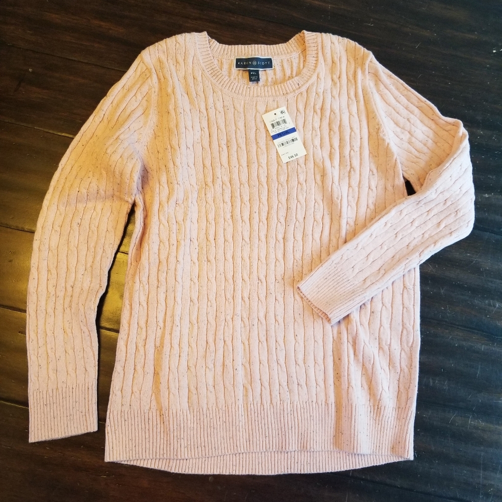 Karen Scott Pink Sweater, Size Petite XL